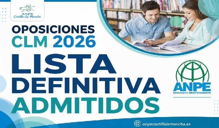 Concurso - Oposición Maestros 2026. Listas definitivas de admitidos y excluidos. Ratios opositores por plaza.