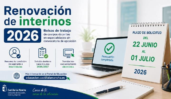 Renovación interinos 2026. Publicada Resolución.