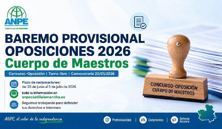 BAREMO PROVISIONAL. Concurso - Oposición Maestros 2026