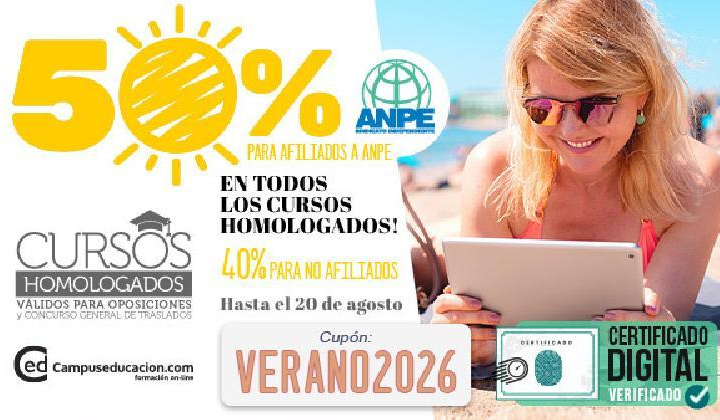 Este verano, suma méritos con un 50% de descuento en cursos homologados