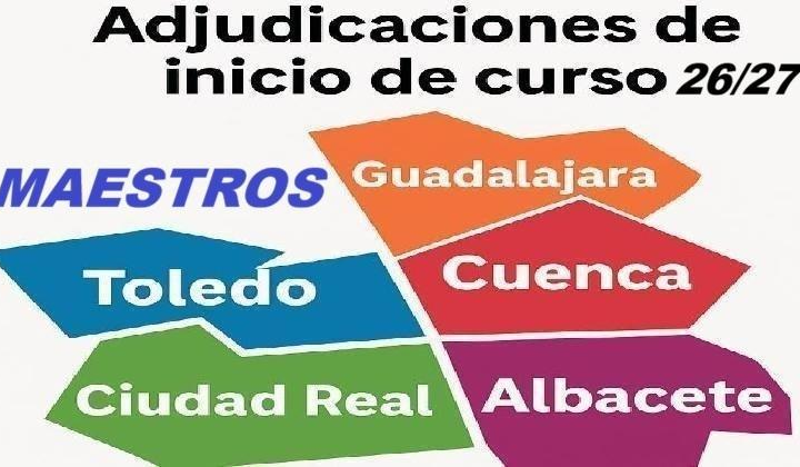 Pendiente Publicar. MAESTROS ADJUDICACIÓN PROVISIONAL DE VACANTES. PUBLICACIÓN BOLSAS DE TRABAJO Interinos Definitivas 26/27 CLM