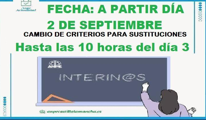 Fechas Cambios de Criterios de Sustituciones y Primera Asignación A la Carta de Sustituciones.
