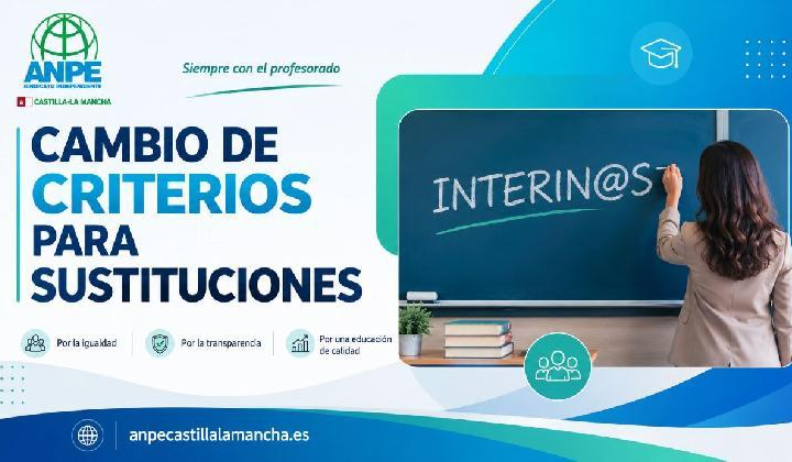 INTERINOS/AS. Procedimiento para la modificación de los criterios de adjudicación de plazas durante el curso escolar 2026/2027